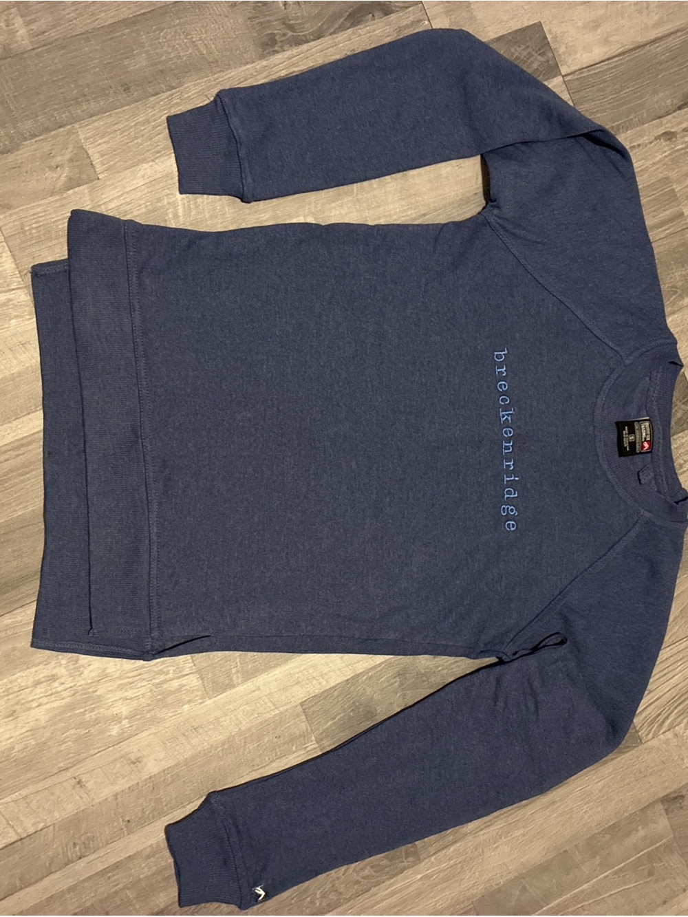 breckenridge Navy Blue Pullover Sweatshirt with Logo